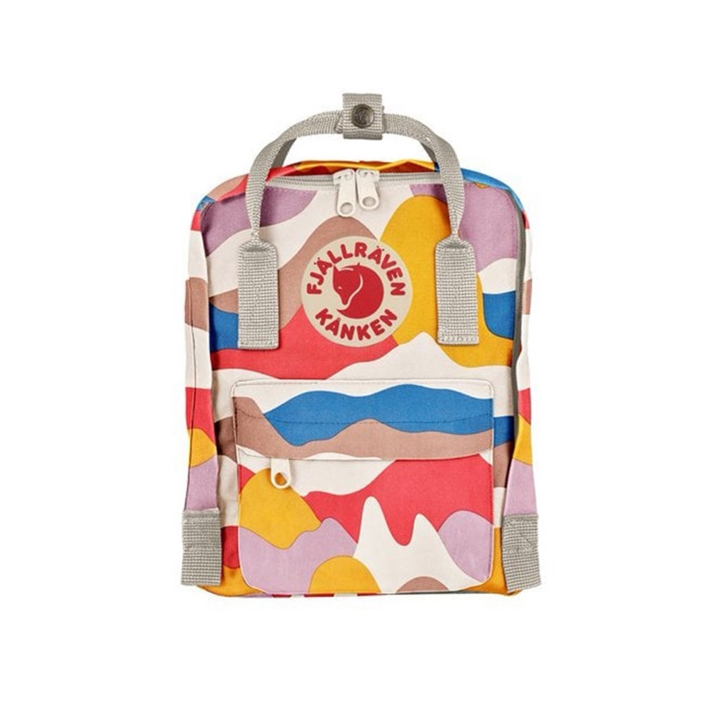 Fjallraven Kanken Art Mini Camouflage, red blue yellow cream